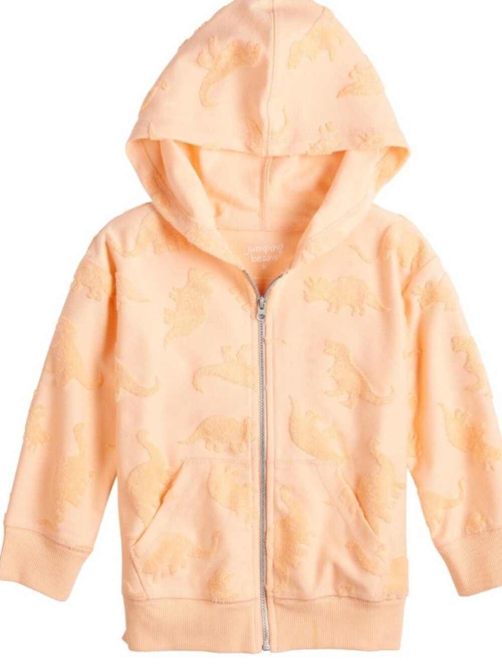 Todder Boy's Full Zip Hoodie by Jumping Beans  Orange Dino Size 3T NWT